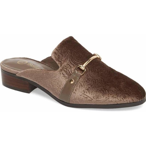 Bella-Vita Shoes - Bella Vita Women's Bab's Mule 6.5 Taupe Embossed Velvet